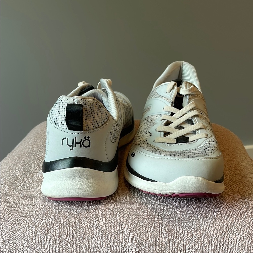 Ryka White and Black Sneakers with Cushioned Midsole